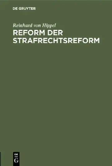 Cover of Reform der Strafrechtsreform
