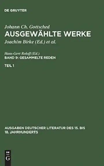 Cover of Ausgewählte Werke, Bd 9/Tl 1, Ausgaben deutscher Literatur des 15. bis 18. Jahrhunderts Band 9/Teil 1