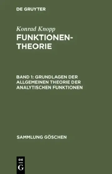 Cover of Grundlagen der allgemeinen Theorie der analytischen Funktionen