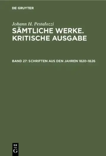 Cover of Schriften aus den Jahren 1820-1826