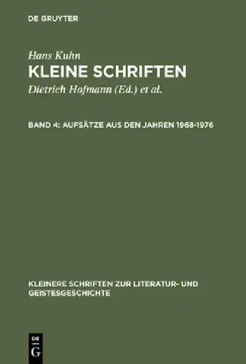 Cover of Kleine Schriften, Band 4, Aufsätze aus den Jahren 1968-1976
