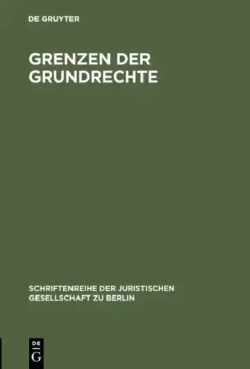Cover of Grenzen der Grundrechte