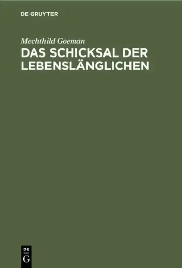 Cover of Das Schicksal Der Lebenslänglichen