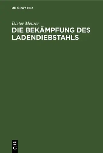 Cover of Die Bekämpfung des Ladendiebstahls
