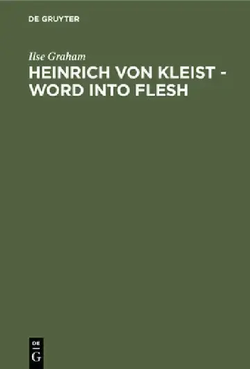 Cover of Heinrich Von Kleist - Word Into Flesh
