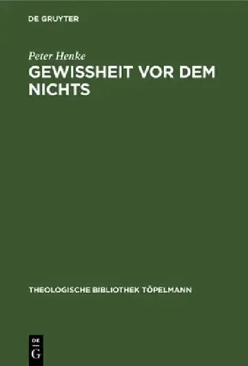 Cover of Gewissheit VOR Dem Nichts