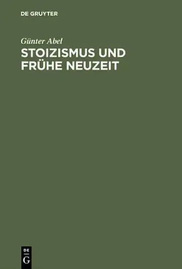 Cover of Stoizismus Und Fruhe Neuzeit