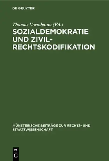 Cover of Sozialdemokratie und Zivilrechtskodifikation
