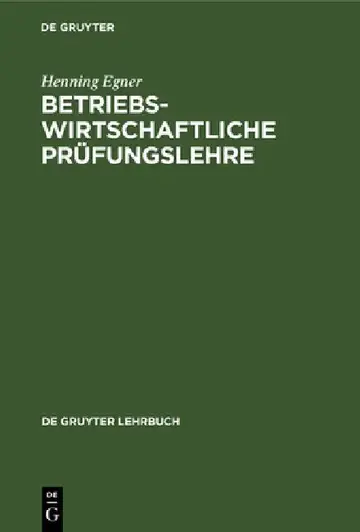 Cover of Betriebswirtschaftliche Prüfungslehre