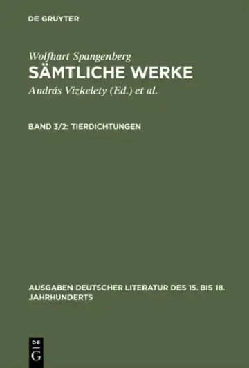 Cover of Sämtliche Werke, Band 3/2, Tierdichtungen