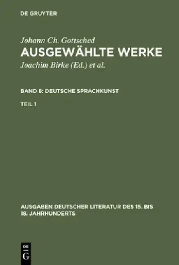 Cover of Ausgewählte Werke, Bd 8/Tl 1, Ausgaben deutscher Literatur des 15. bis 18. Jahrhunderts Band 8/Teil 1