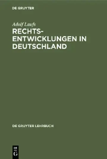 Cover of Rechtsentwicklungen in Deutschland