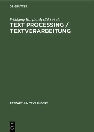 Cover of Text Processing / Textverarbeitung