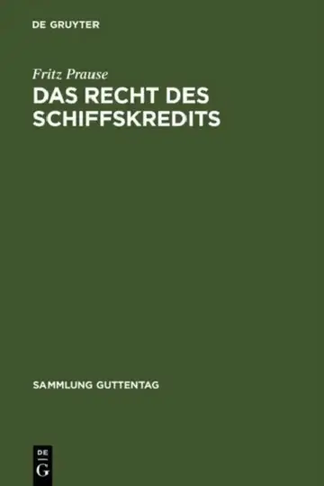 Cover of Das Recht Des Schiffskredits
