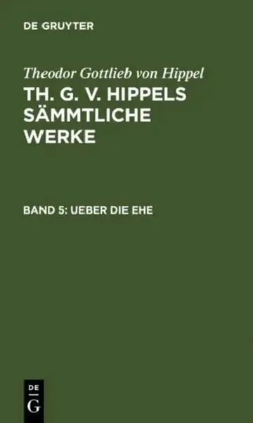 Cover of Ueber die Ehe