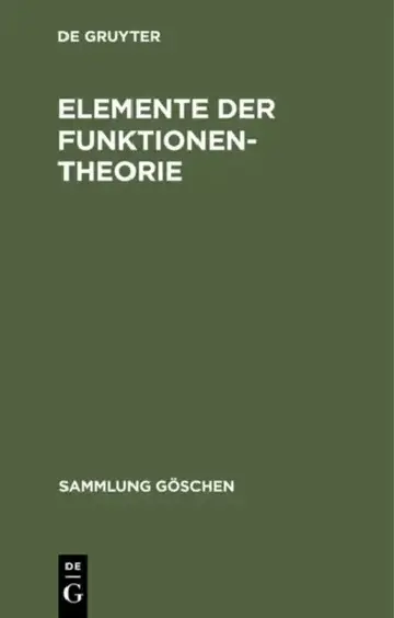 Cover of Elemente der Funktionentheorie
