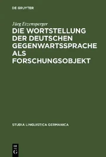 Cover of Die Wortstellung der deutschen Gegenwartssprache als Forschungsobjekt
