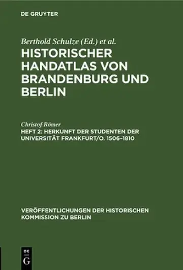 Cover of Herkunft der Studenten der Universität Frankfurt/O. 1506-1810