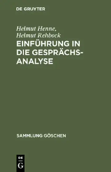 Cover of Einführung in die Gesprächsanalyse