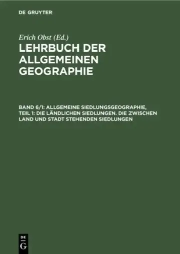 Cover of Allgemeine Siedlungsgeographie, Teil 1