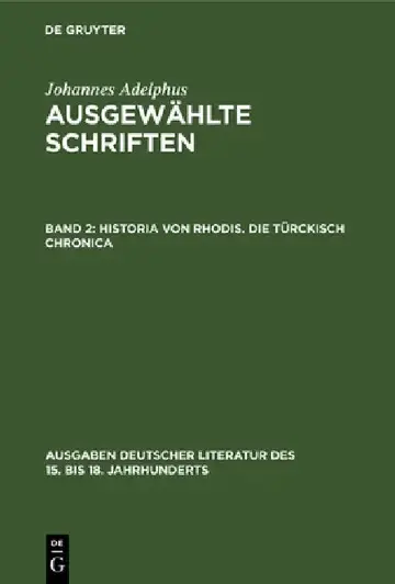 Cover of Historia von Rhodis. Die Türckisch Chronica