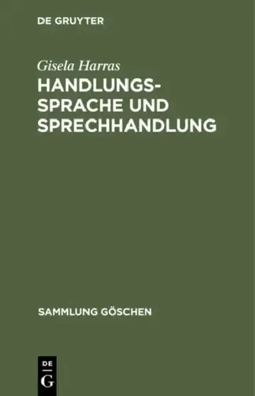 Cover of Handlungssprache und Sprechhandlung