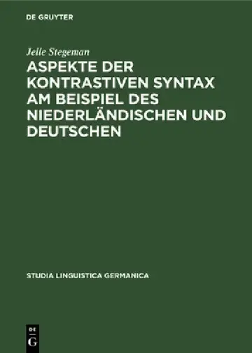 Cover of Aspekte Der Kontrastiven Syntax Am Beispiel Des Niederländischen Und Deutschen