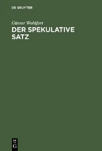 Cover of Der spekulative Satz