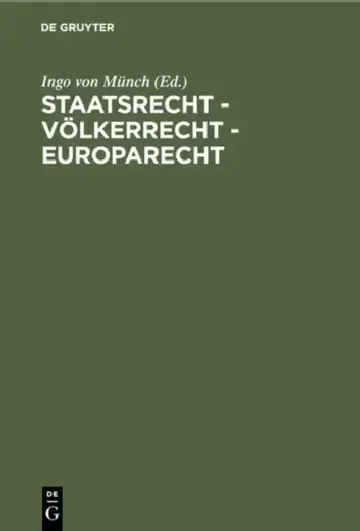 Cover of Staatsrecht - Völkerrecht - Europarecht