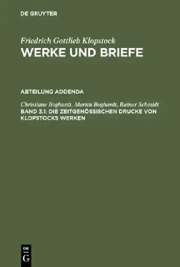Cover of Die zeitgenössischen Drucke von Klopstocks Werken