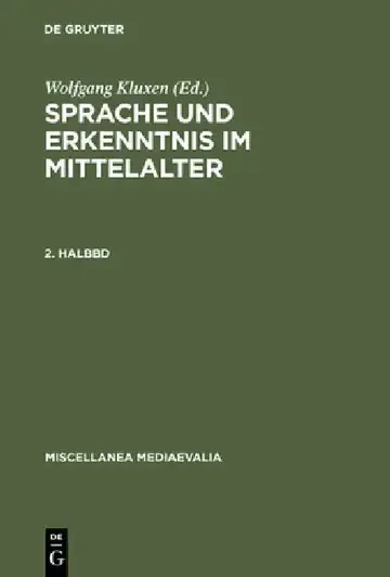 Cover of Sprache Und Erkenntnis Im Mittelalter. 2. Halbbd