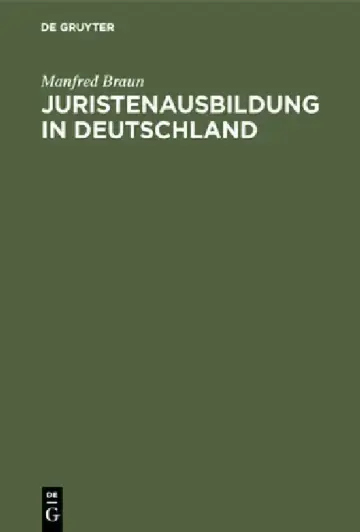 Cover of Juristenausbildung in Deutschland