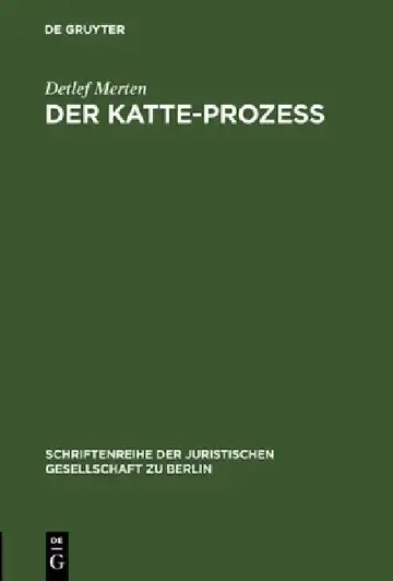 Cover of Der Katte-Prozeß