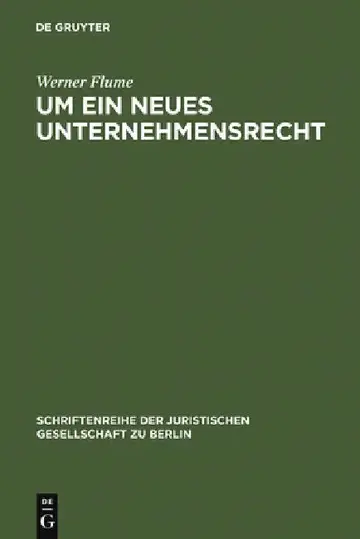 Cover of Um ein neues Unternehmensrecht