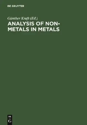 Cover of Analysis of Non-Metals in Metals
