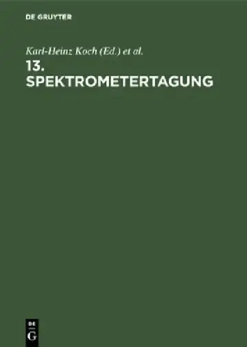 Cover of 13. Spektrometertagung