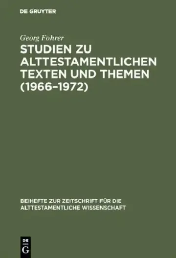 Cover of Studien zu alttestamentlichen Texten und Themen (1966-1972)