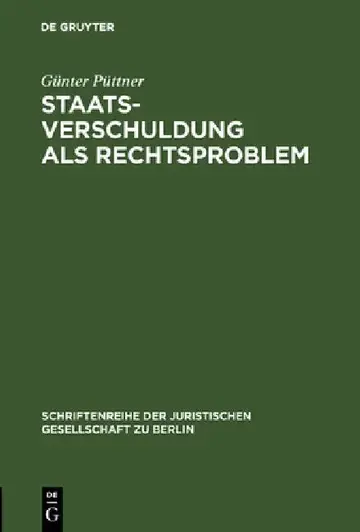 Cover of Staatsverschuldung als Rechtsproblem