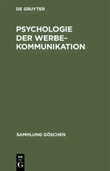 Cover of Psychologie der Werbekommunikation