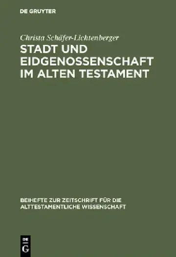 Cover of Stadt Und Eidgenossenschaft Im Alten Testament