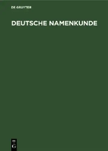 Cover of Deutsche Namenkunde