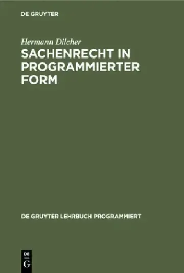 Cover of Sachenrecht in programmierter Form