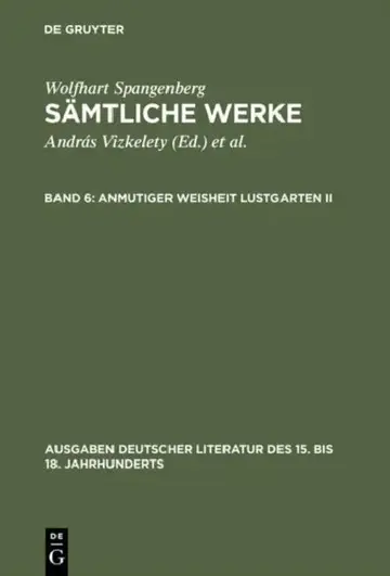Cover of Sämtliche Werke, Band 6, Anmutiger Weisheit Lustgarten II