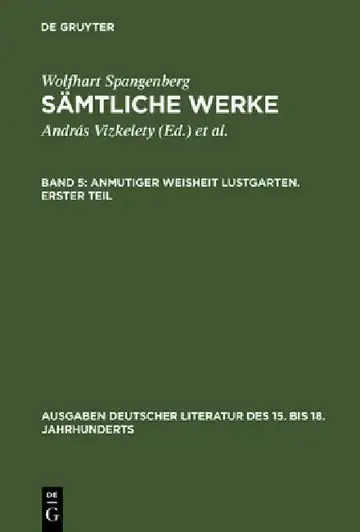 Cover of Sämtliche Werke, Band 5, Anmutiger Weisheit Lustgarten. Erster Teil