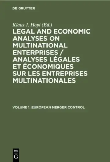 Cover of Legal and Economic Analyses on Multinational Enterprises.