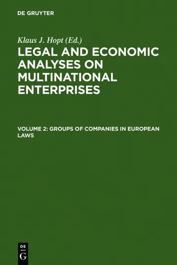 Cover of Groups of Companies in European Laws/Les Groupes De Societes En Droit Europeen