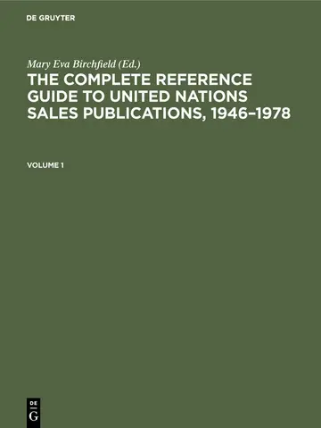 Cover of The Complete Reference Guide to United Nations Sales Publications, 1946–1978