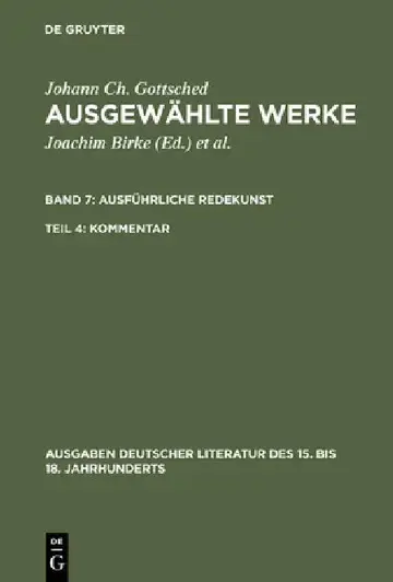 Cover of Ausführliche Redekunst. Kommentar