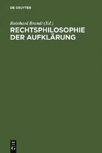 Cover of Rechtsphilosophie der Aufklärung