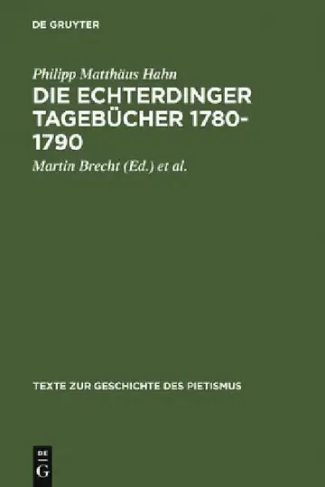 Cover of Die Echterdinger Tagebücher 1780-1790
